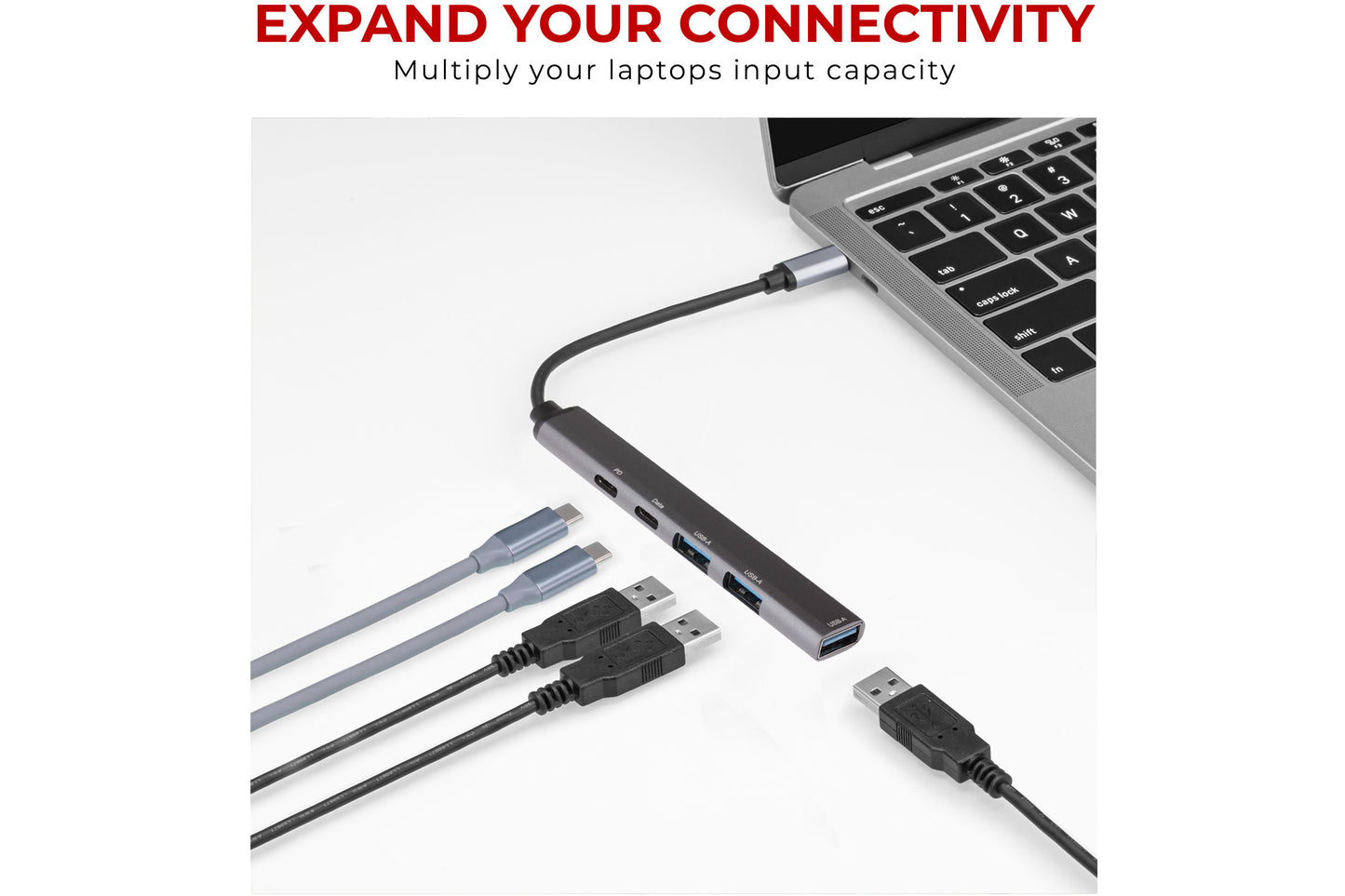 Nikkai USB-C Multiport Hub to 3x USB-A 3.0 / 2x Super Speed USB-C with 13cm Cable
