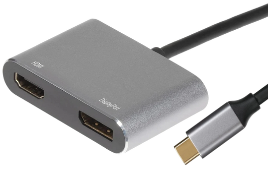 Nikkai USB-C to HDMI / DisplayPort Multiport Adapter - Silver - Nikkai.co