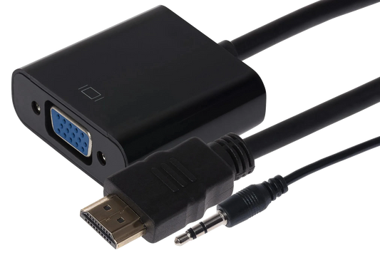 Nikkai HDMI to VGA / 3.5mm Jack Adapter - Black - Nikkai.co