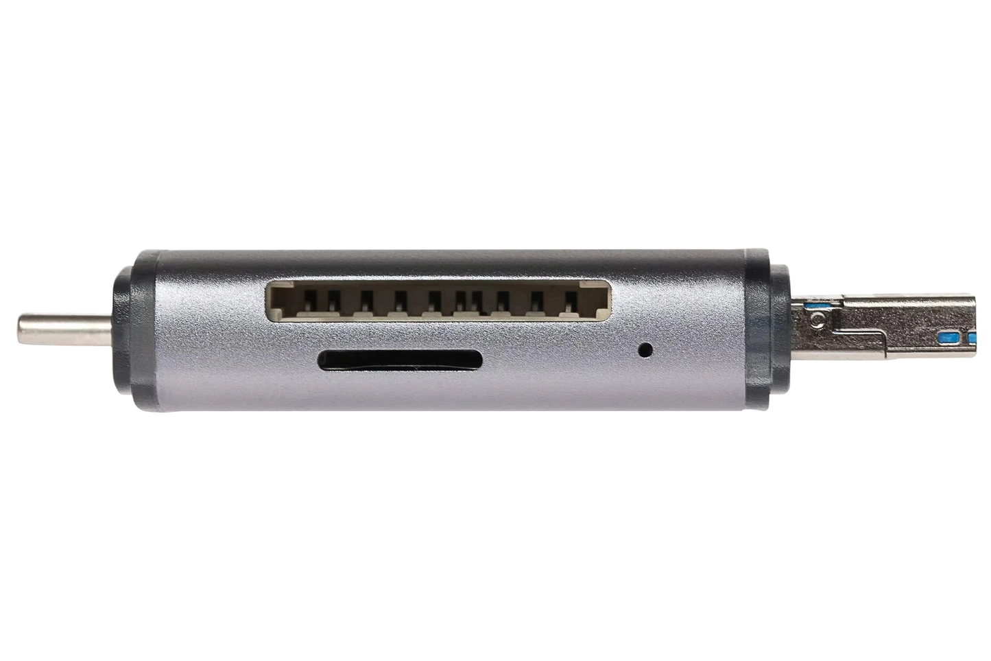 Nikkai USB-C & USB-A 3.0 SD / MicroSD Card Reader - Silver - Nikkai.co