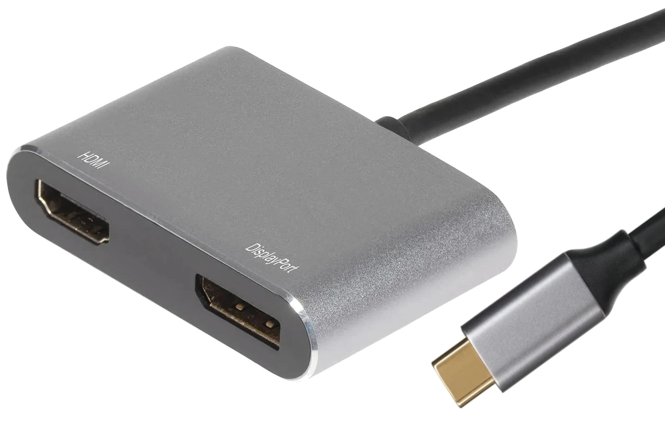 Nikkai USB-C to HDMI / DisplayPort Multiport Adapter - Silver - Nikkai.co