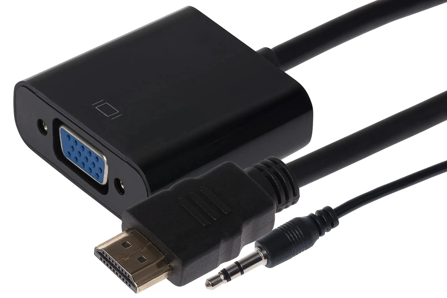 Nikkai HDMI to VGA / 3.5mm Jack Adapter - Black - Nikkai.co
