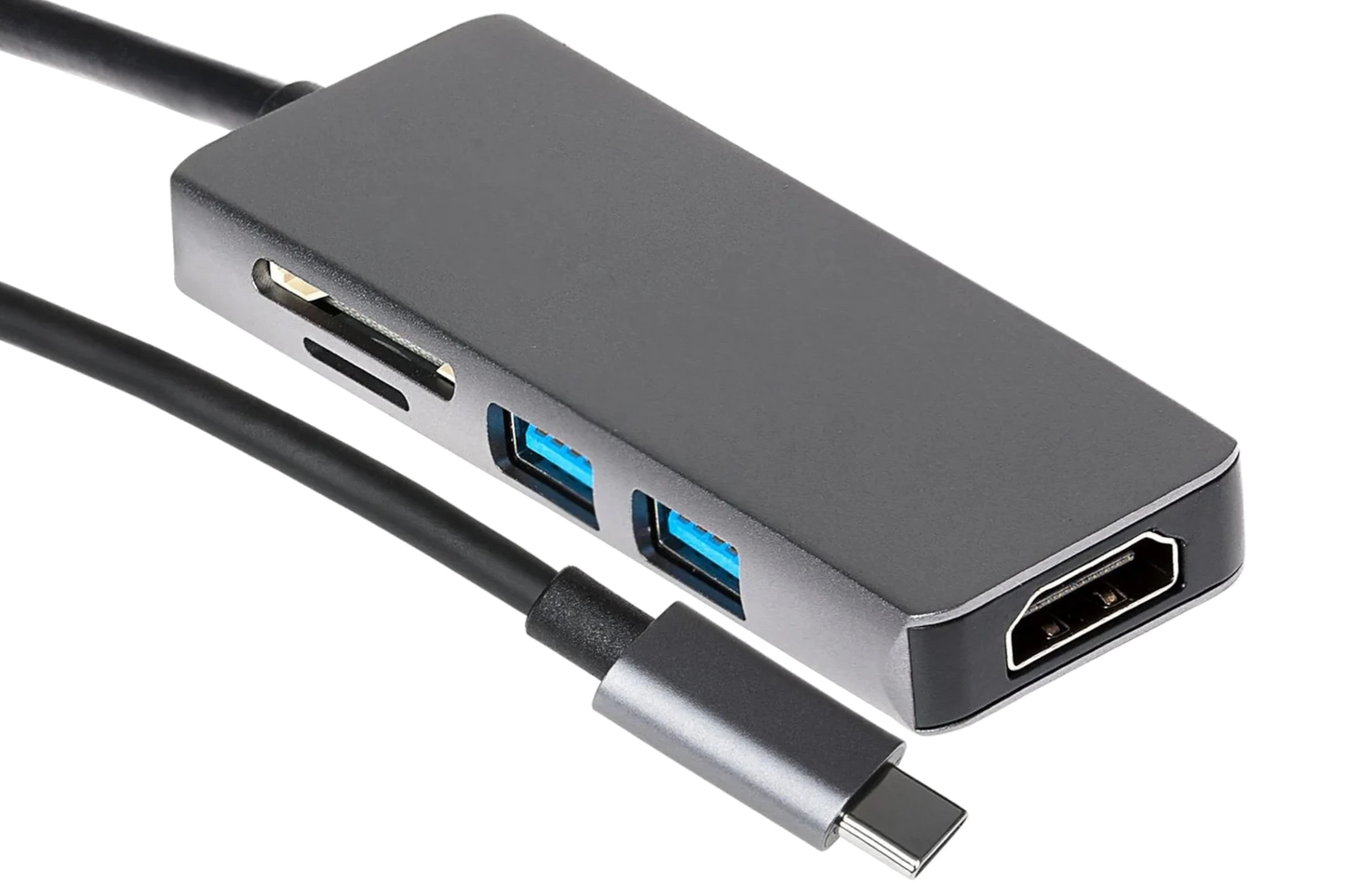 Nikkai USB-C to HDMI / USB-A 3.0 x2 / SD Card Docking Station - Silver - Nikkai.co