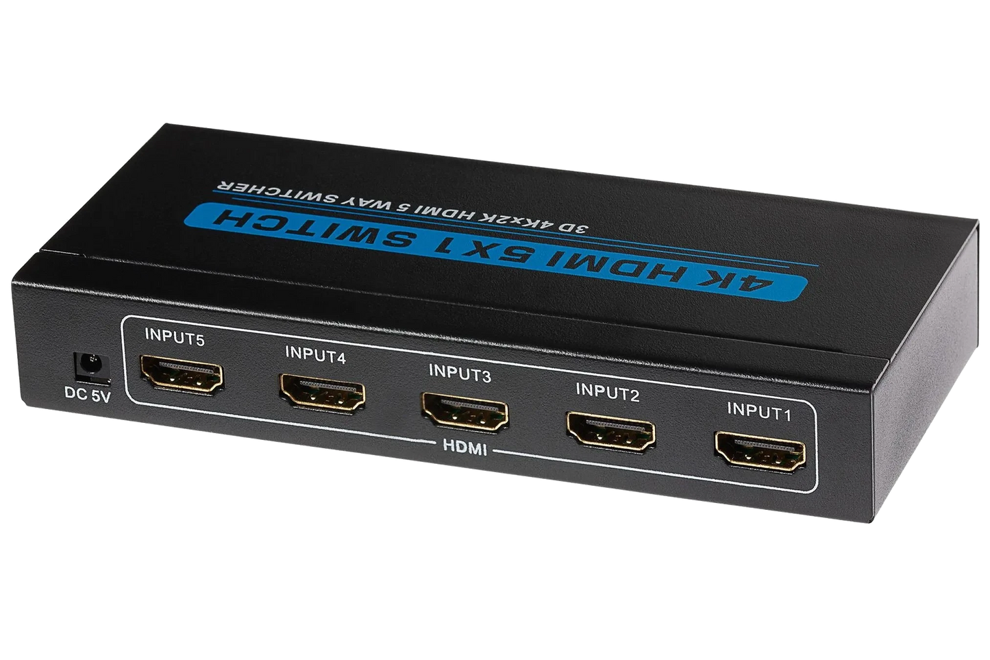 Nikkai HDMI Switch 5 Ports in 1 Port out 4k 30Hz Resolution with Remote Control - Black - Nikkai.co