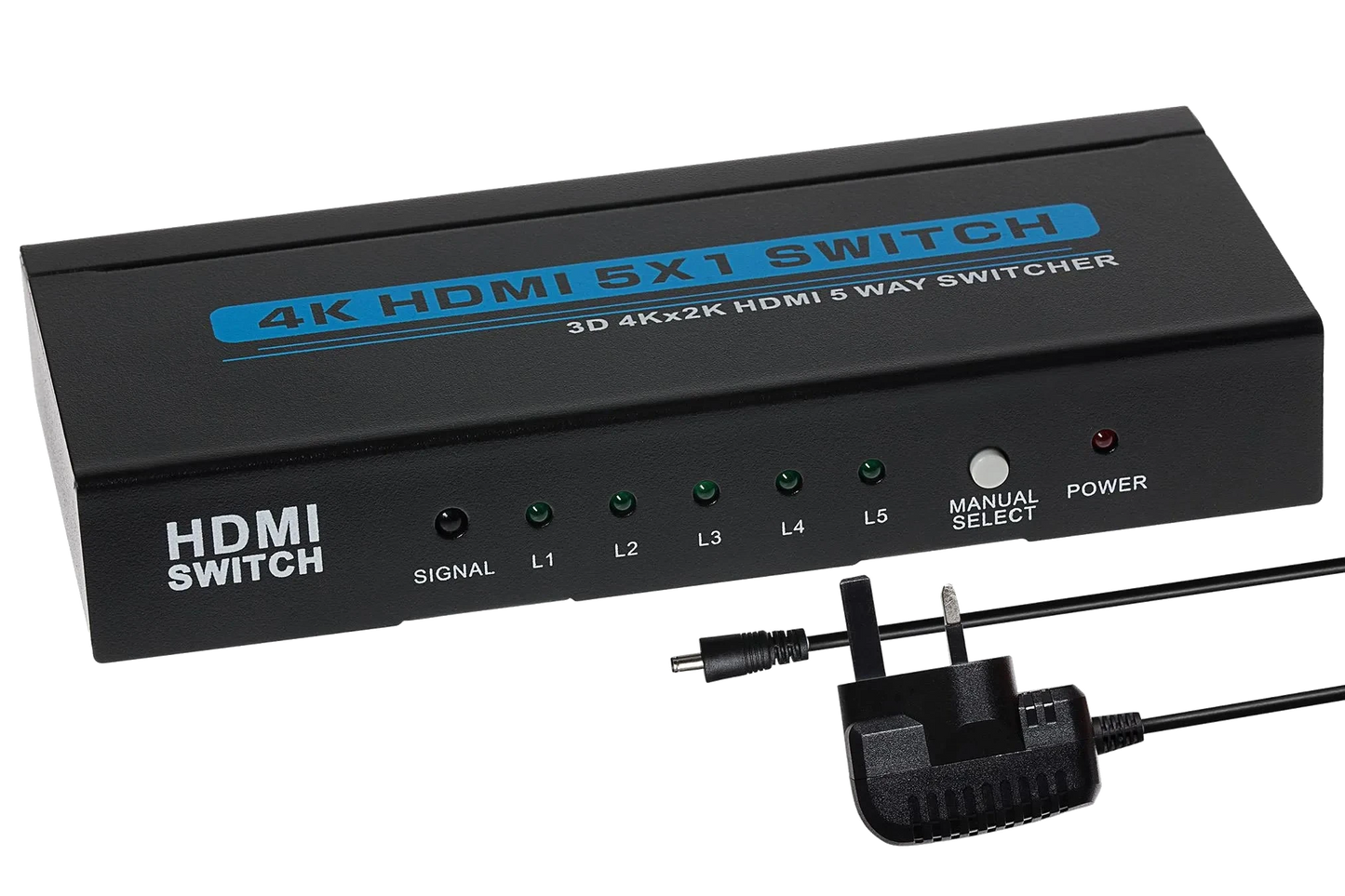 Nikkai HDMI Switch 5 Ports in 1 Port out 4k 30Hz Resolution with Remote Control - Black - Nikkai.co