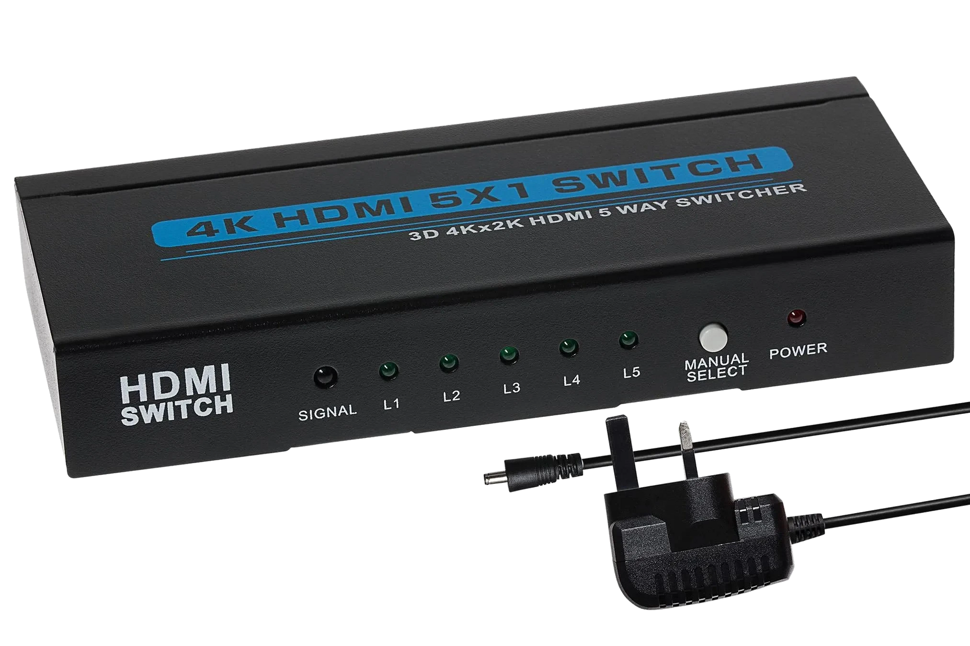 Nikkai HDMI Switch 5 Ports in 1 Port out 4k 30Hz Resolution with Remote Control - Black - Nikkai.co