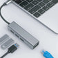Nikkai USB-C to USB-A 3.0 x 3 / Gigabit RJ45 Ethernet Multiport Hub - Silver - Nikkai.co