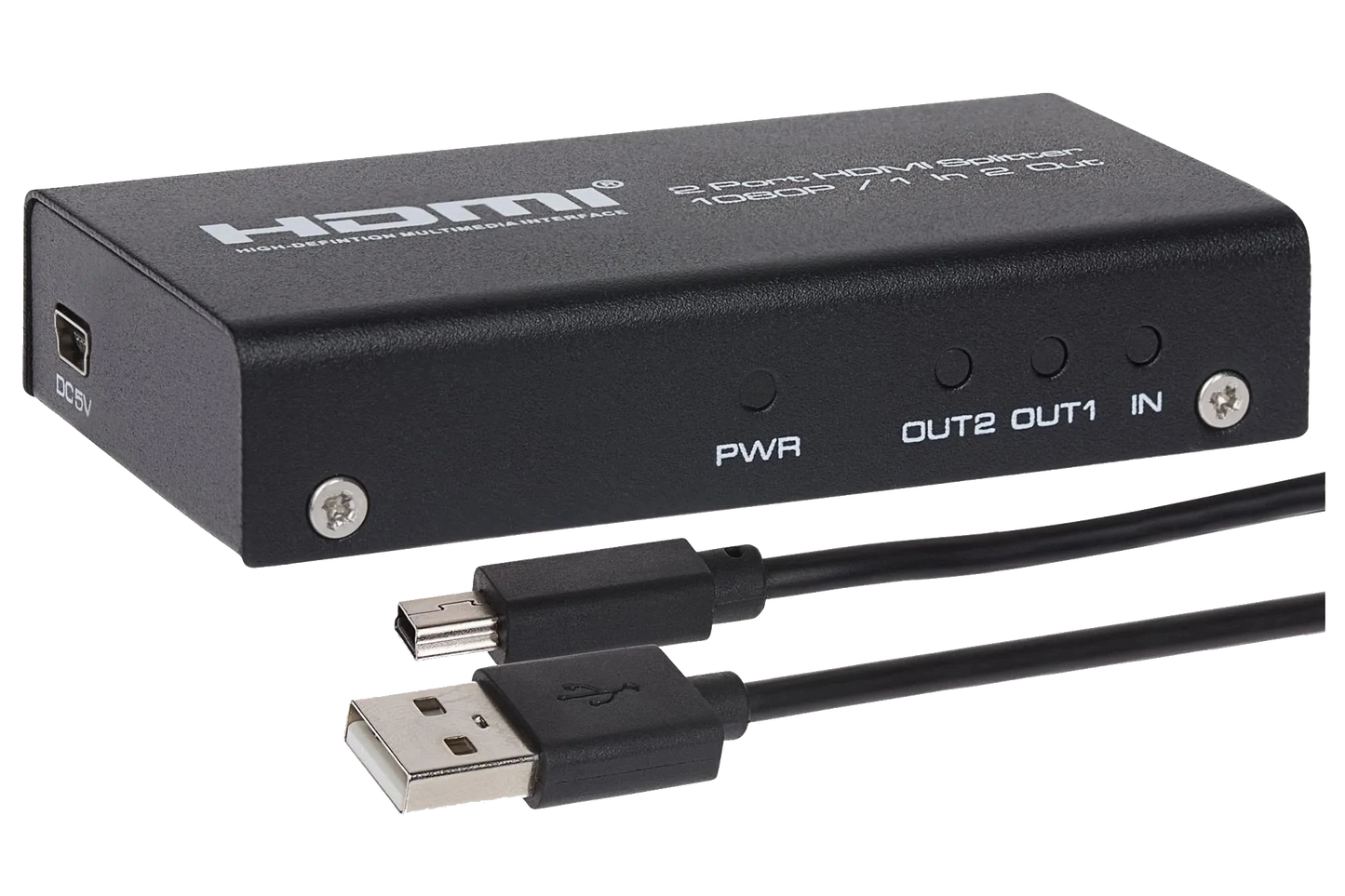 Nikkai 2-Port HDMI Splitter 1080p 60Hz- Black - Nikkai.co