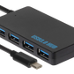 Nikkai USB-C to 4 Port USB-A 3.0 High Speed Portable Hub - Black - Nikkai.co