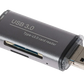 Nikkai USB-C & USB-A 3.0 SD / MicroSD Card Reader - Silver - Nikkai.co