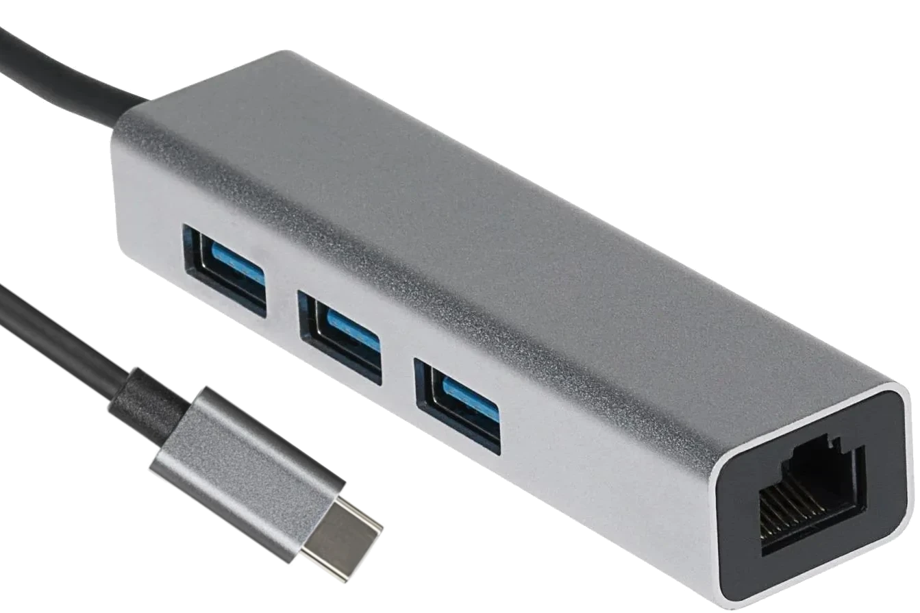 Nikkai USB-C to USB-A 3.0 x 3 / Gigabit RJ45 Ethernet Multiport Hub - Nikkai USB-C to USB-A 3.0 x 3 / Gigabit RJ45 Ethernet Multiport Hub -