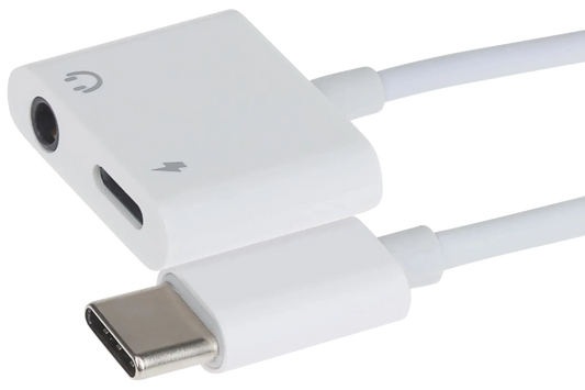 Nikkai USB Type-C to 3.5mm Audio Jack / USB Type-C Adapter - White - Nikkai.co